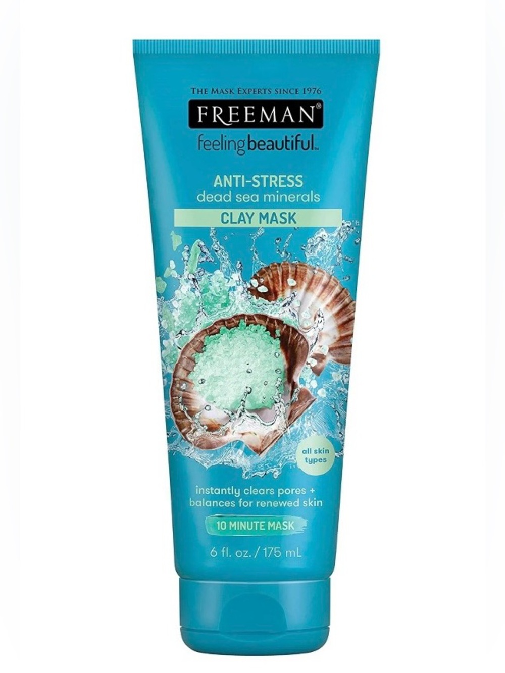 Freeman Anti-Stress Dead Sea Minerals Clay Mask - Aqua Teal New
